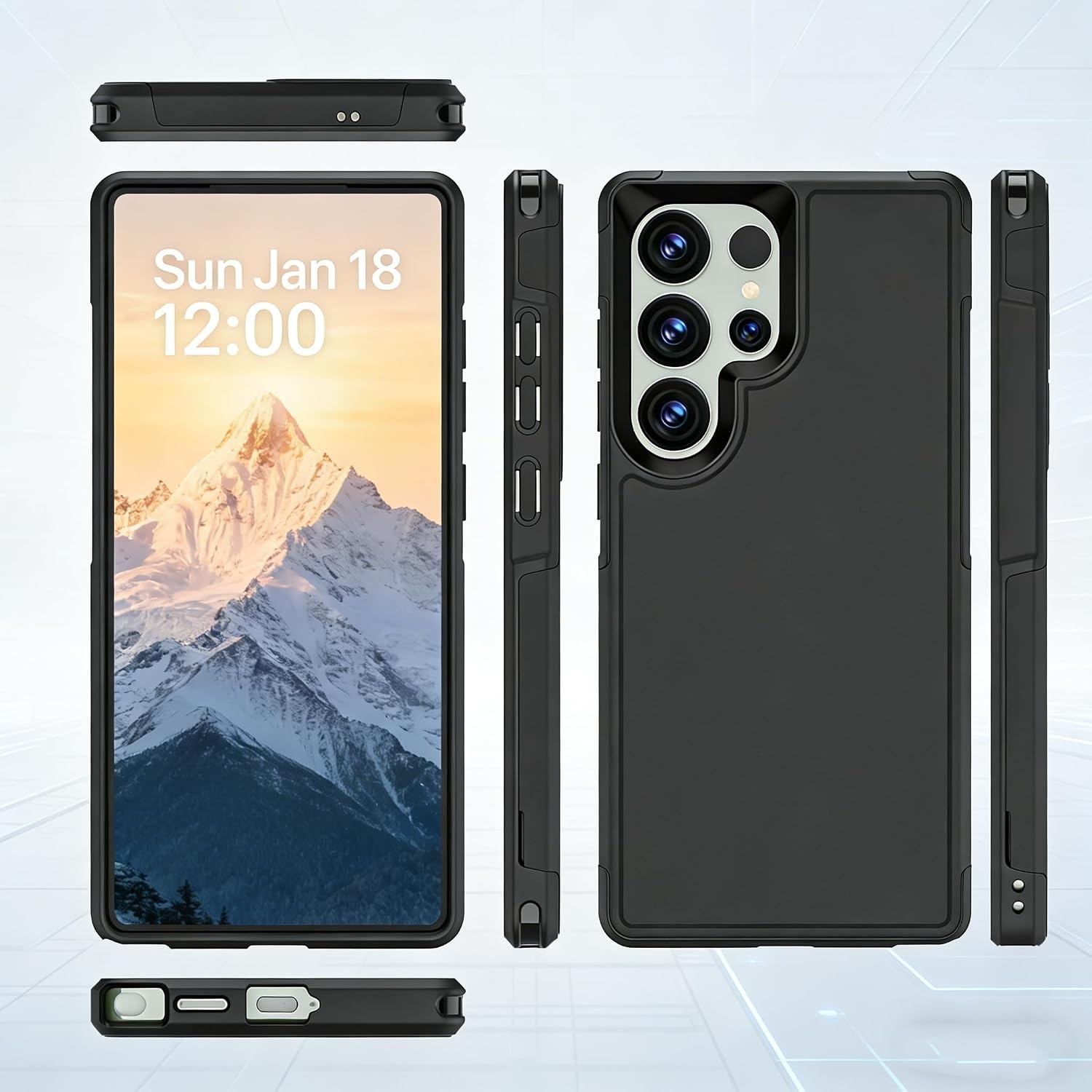 Samsung Galaxy S24 Ultra 4 in 1 Rugged Phone Case Set, Shockproof Military-Grade