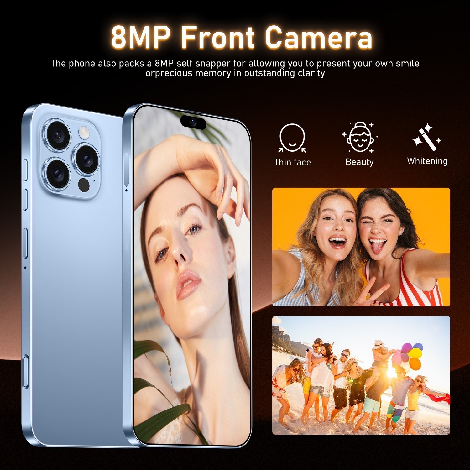 Unlocked G16 Pro Max 5G Cell Phone 128GB Dual SIM Smartphone Android 15