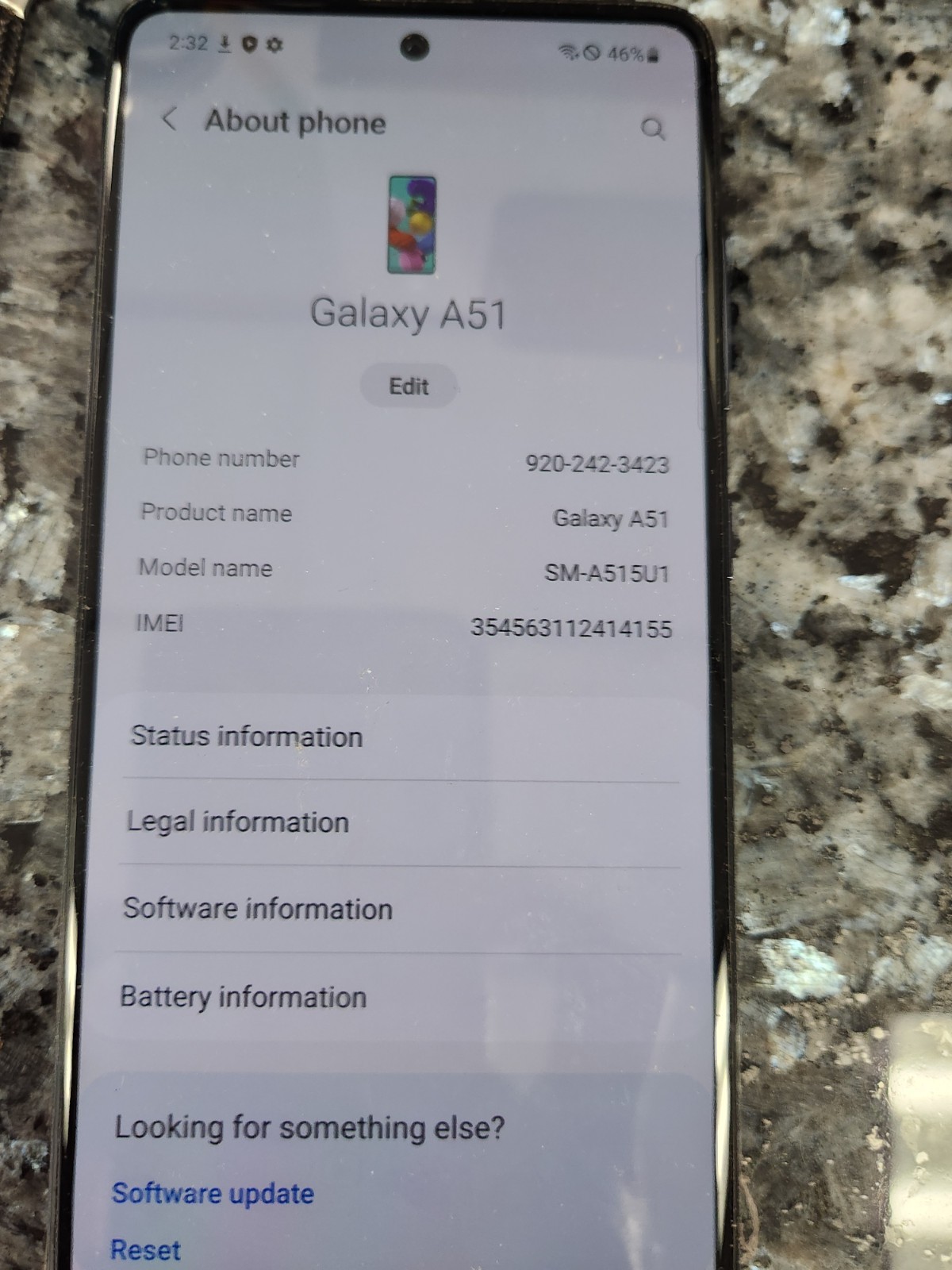 Samsung Galaxy A51 – 128 GB – Prism Crush Black Carrier Unknown