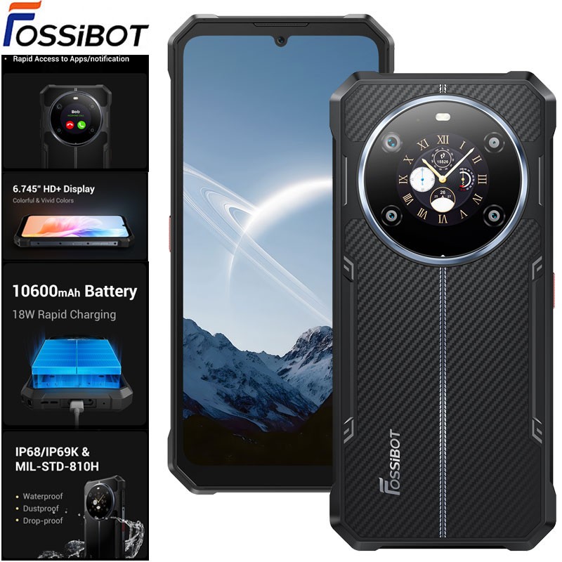 FOSSiBOT F109S 4G Rugged Phone Dual Screen Android 15 Waterproof Mobile Unlocked