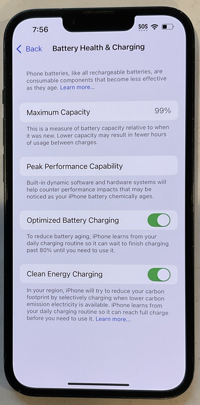 GSM UNLOCKED MIDNIGHT iPhone 13, 256GB A2482 MLAH3LL/A CRACKED BACK FOR REPAIR
