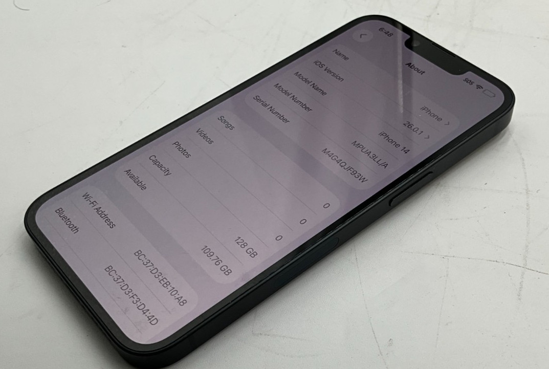 Apple iPhone 14 Midnight Blue 128GB LOCKED A2649 MPUA3LL/A M4G4QJF93W