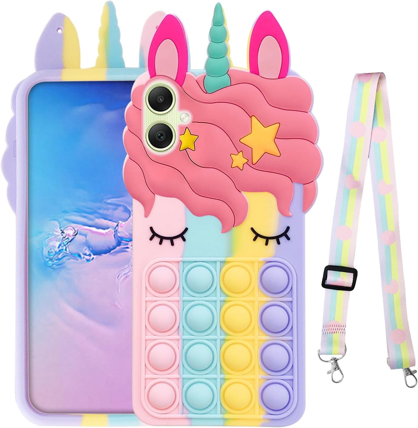 Fidget Pop Bubble Case for Samsung Galaxy A05S, Soft Silicone Shockproof Cover