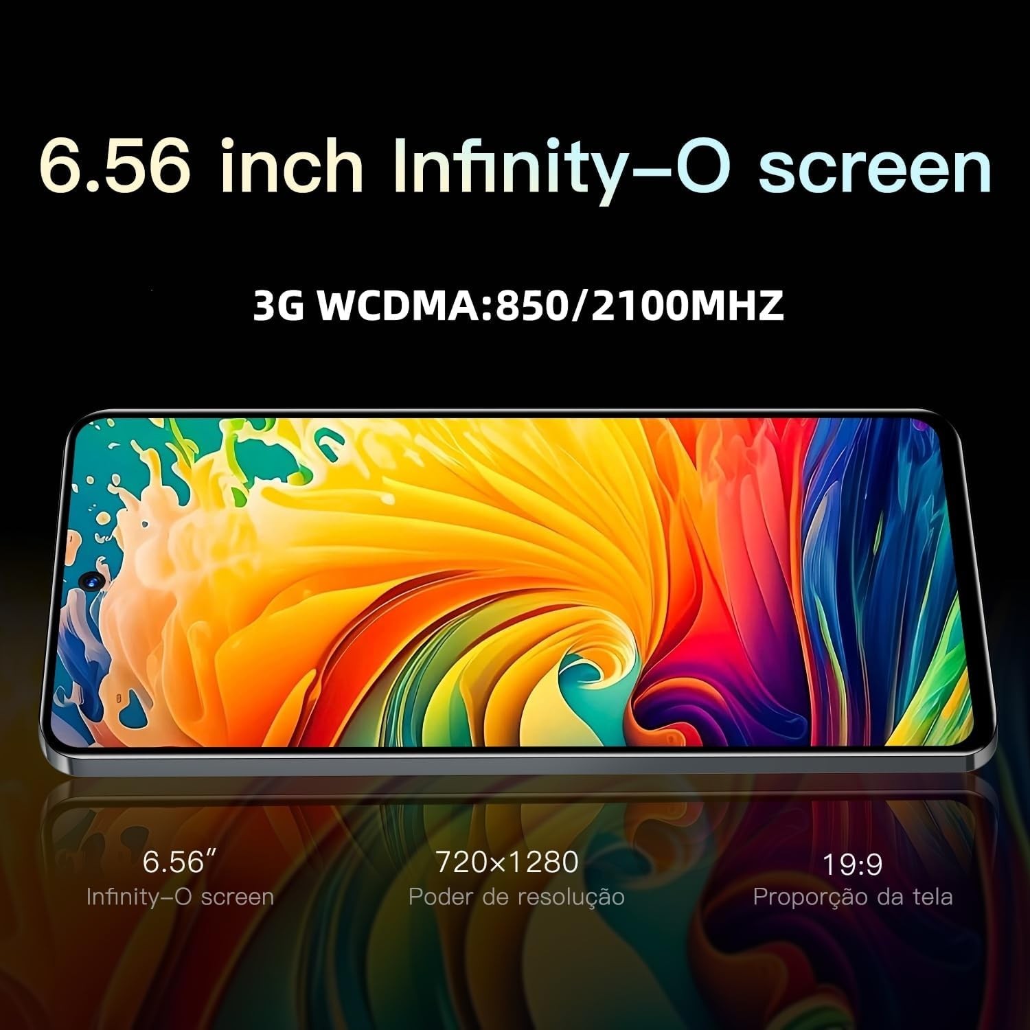 Unlock Phone, 6.56-inch Screen, 2GB RAM+64GB ROM, 16MP Camera, Supports 3G WC…
