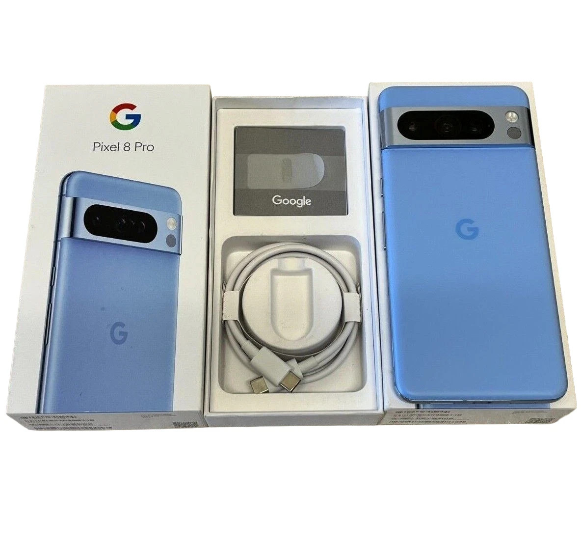 Google Pixel 8 Pro 128GB Unlocked GSM CDMA In-Box Obsidian Blue Porcelain