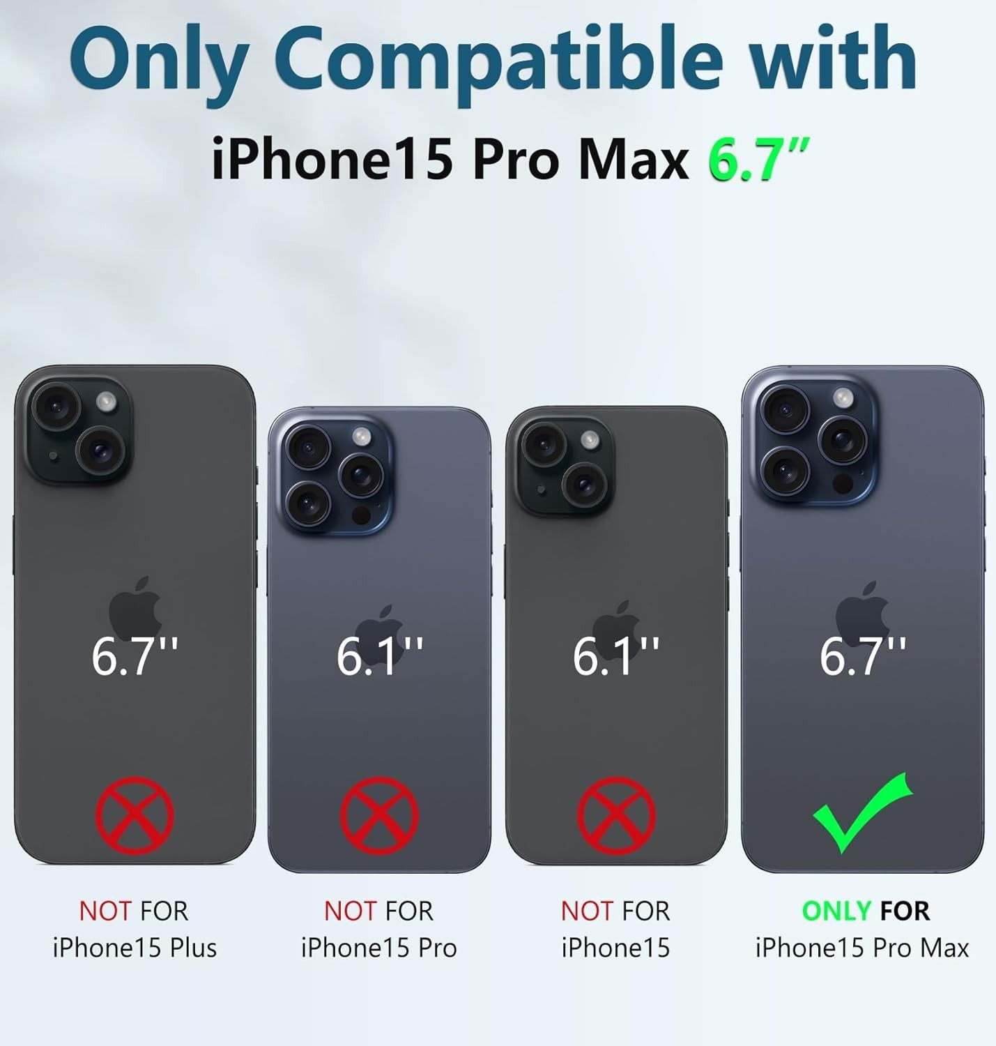 iPhone 15 Pro-Max Case: Military Grade Rugged Shockproof Cover with Kickstand &