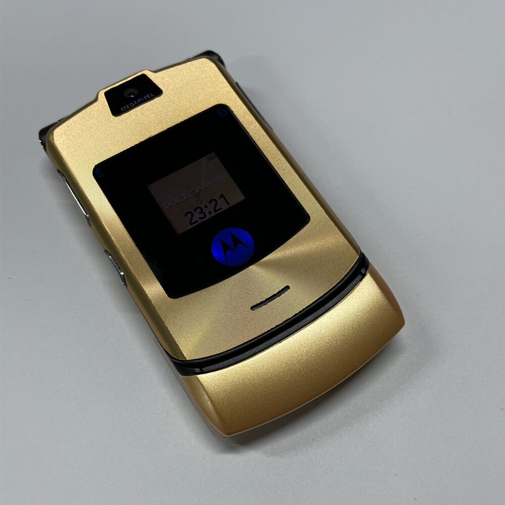 Unlocked Motorola RAZR V3i Dolce Gabbana Gold GSM Flip Bluetooth Mobile Phone