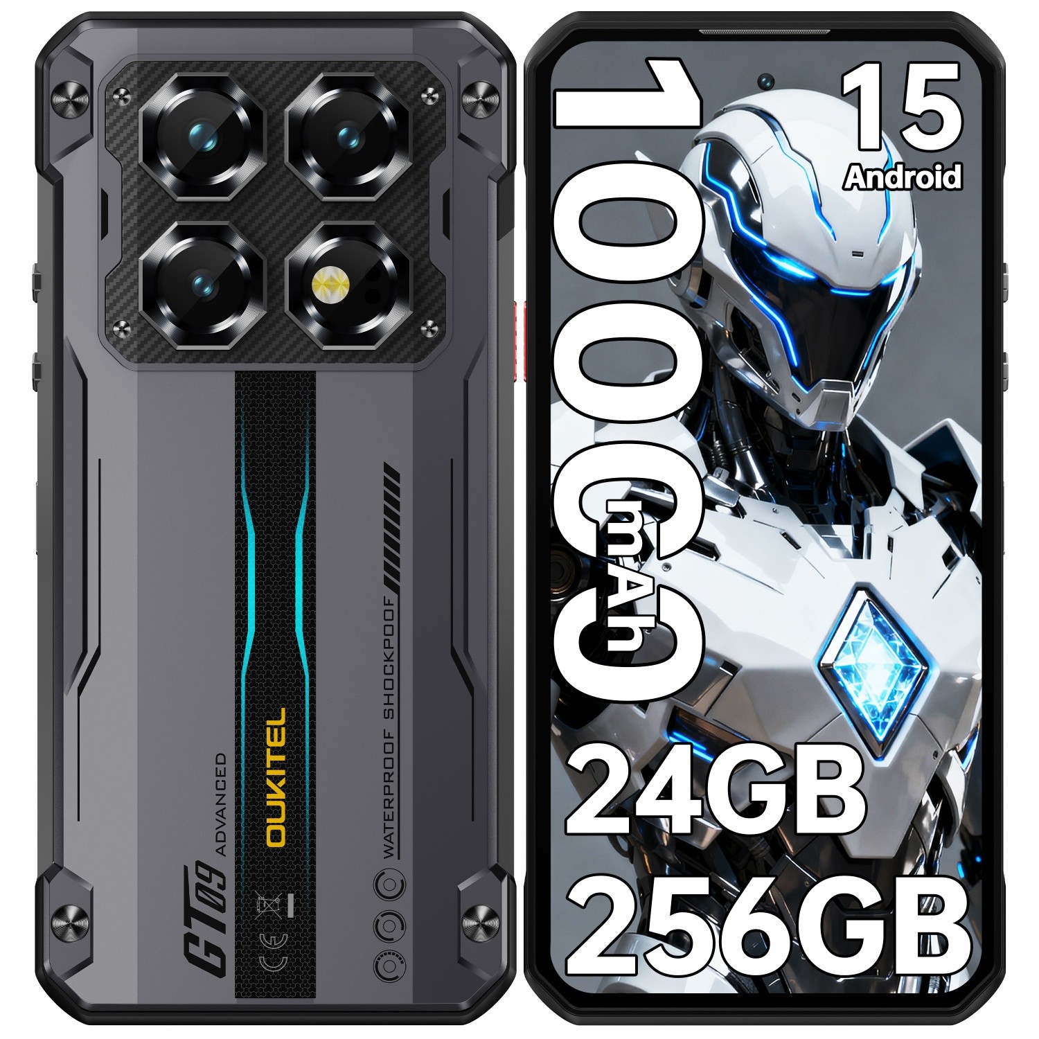 OUKITEL WP60 5G Rugged Phone 24GB+256GB 7.2″ Display 10000mAh Android15 T-Mobile