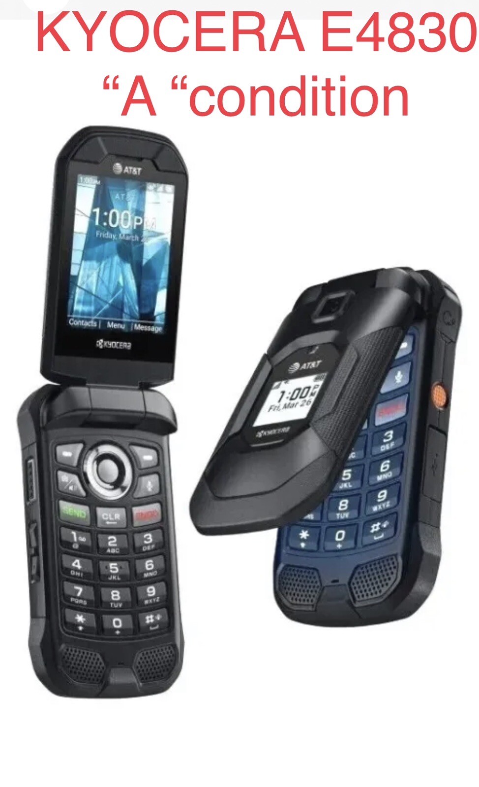 ✅KYOCERA E4830 EPIC DURAXE AT&T Unlocked 4G GSM 16GB RUGGED WATERPROOF FLIP”A”