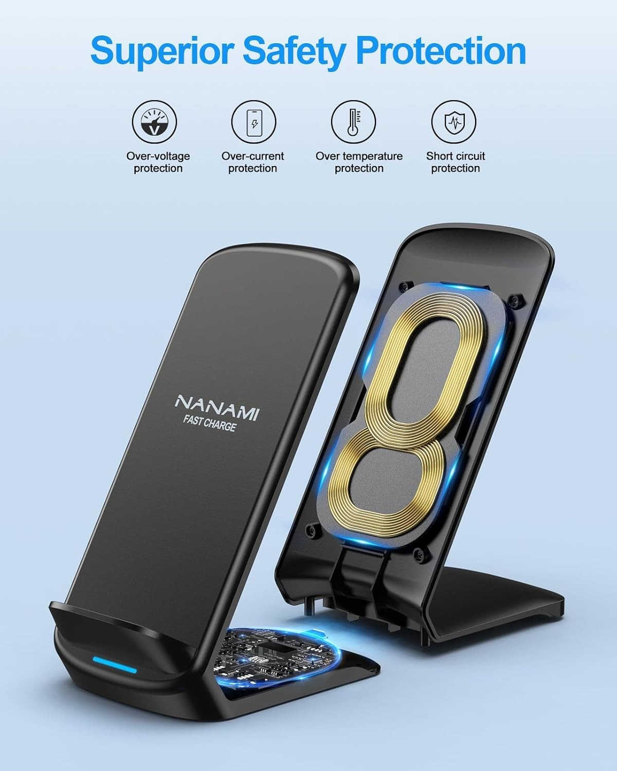 Fast Charger Wireless Charging Stand for iPhone 17/16 Plus & Samsung Galaxy S26