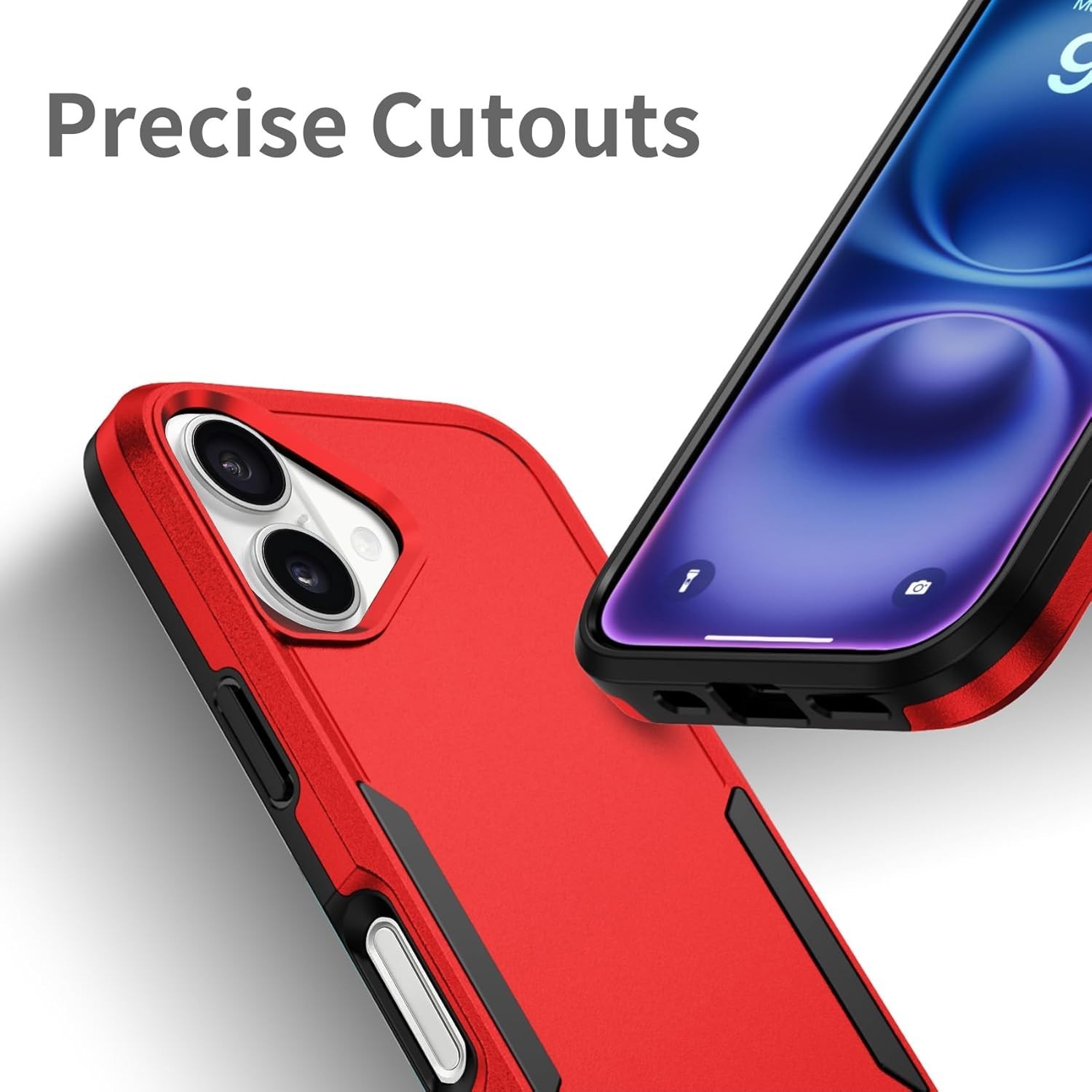 Designed for iPhone 16 Case, Heavy Duty Shockproof Anti-Scratch Cover Purple 6.1