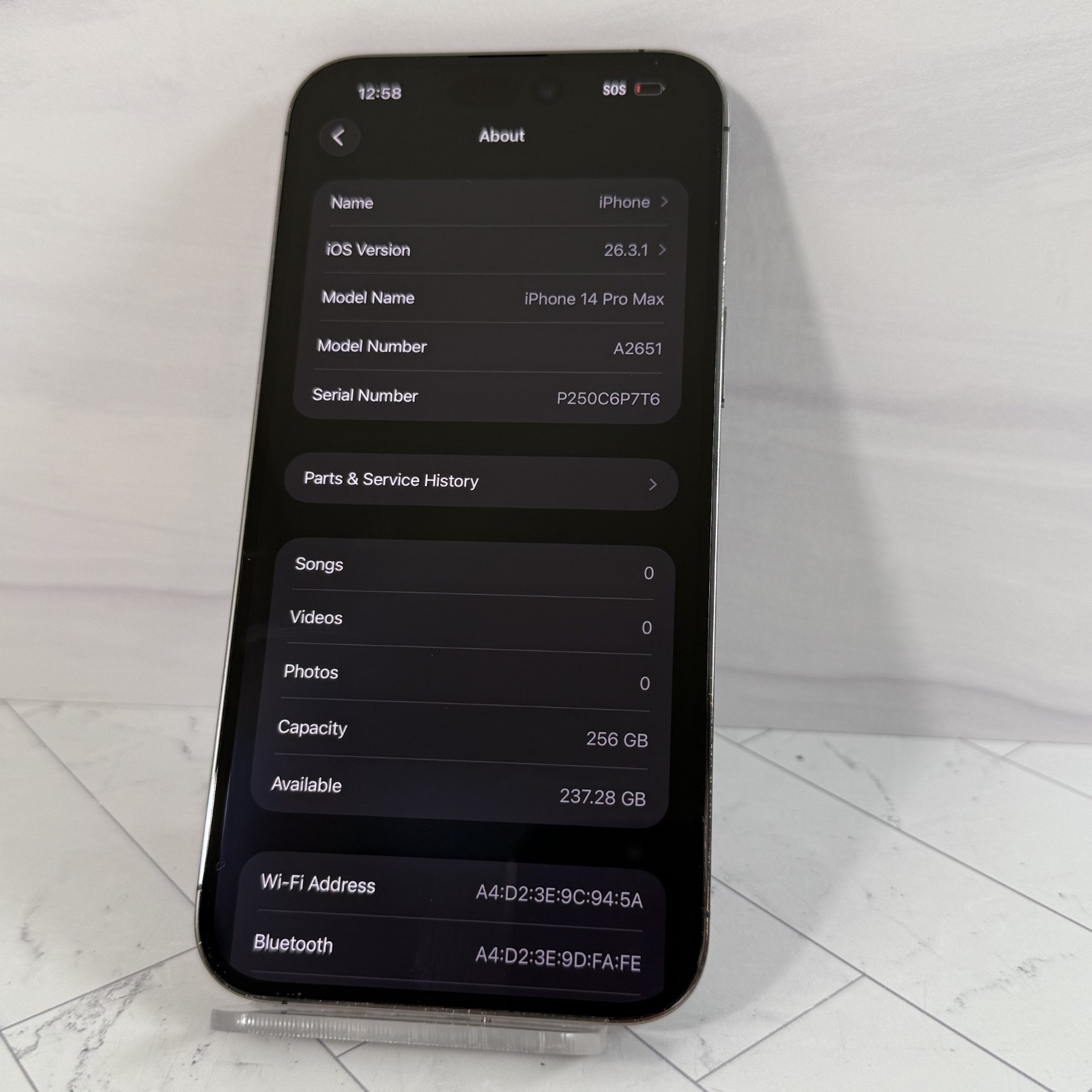 Apple iPhone 14 Pro Max 256 GB A2651 Purple Unlocked READ DETAILS #A69