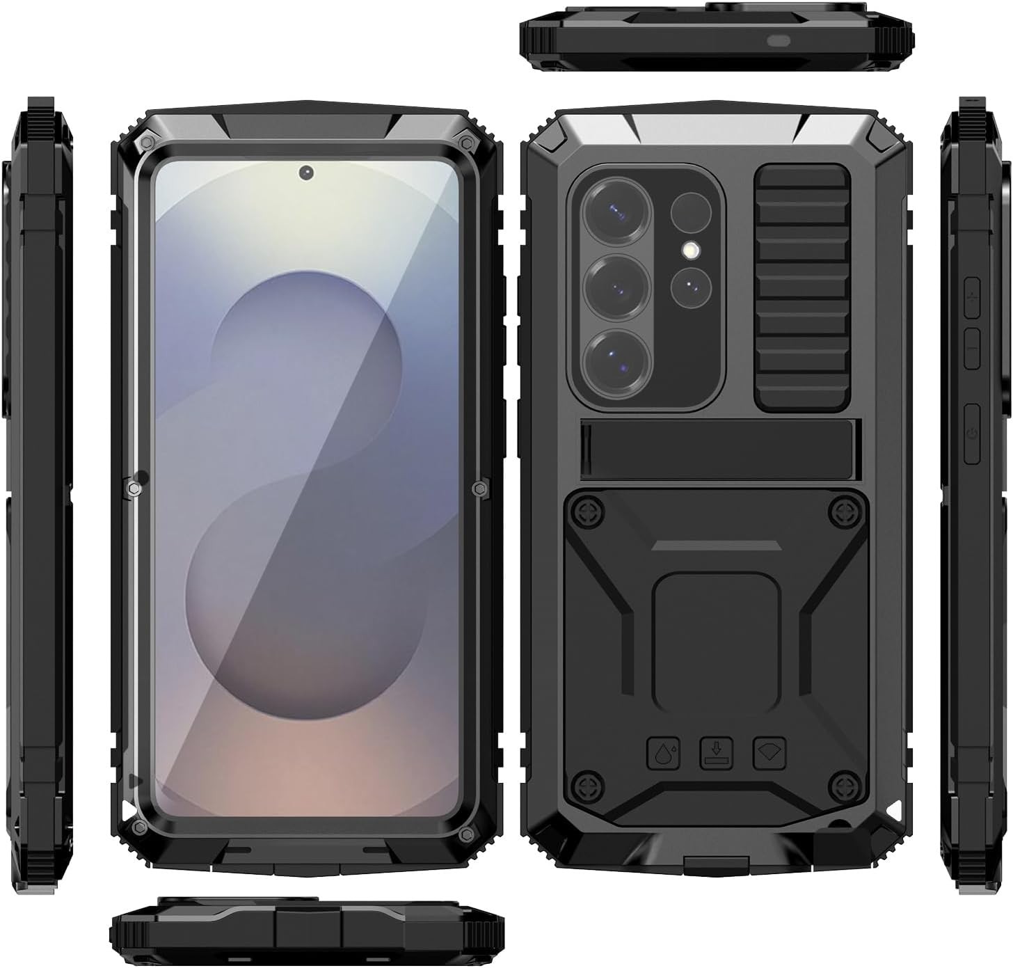 Metal Phone Case Designed for Samsung Galaxy S26 Ultra 6.9 inch Heavy Duty Rugge
