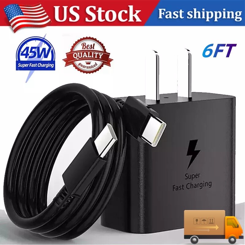 45W Type Usb-c Super Fast Wall Charger 6FT Charging Cable for Samsung Galaxy S23