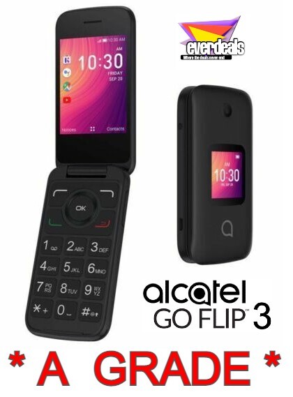 UNLOCKED / T-Mobile / Ultra Alcatel GO FLIP 3 4052W 4G LTE Smart Phone *A GRADE
