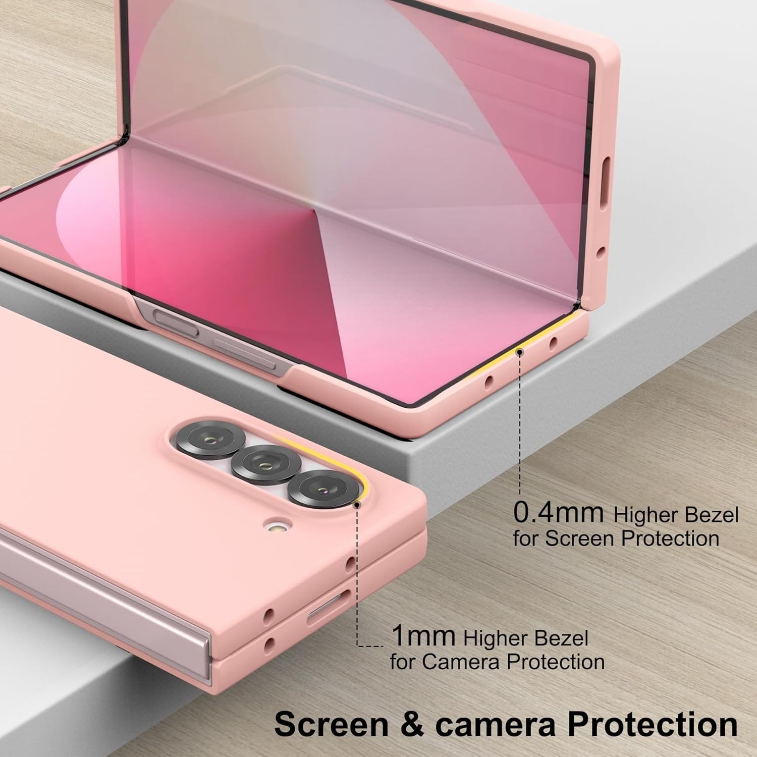 For Samsung Galaxy Z Fold 6 Case,with Front Built-in Screen Protector Ultra Thin