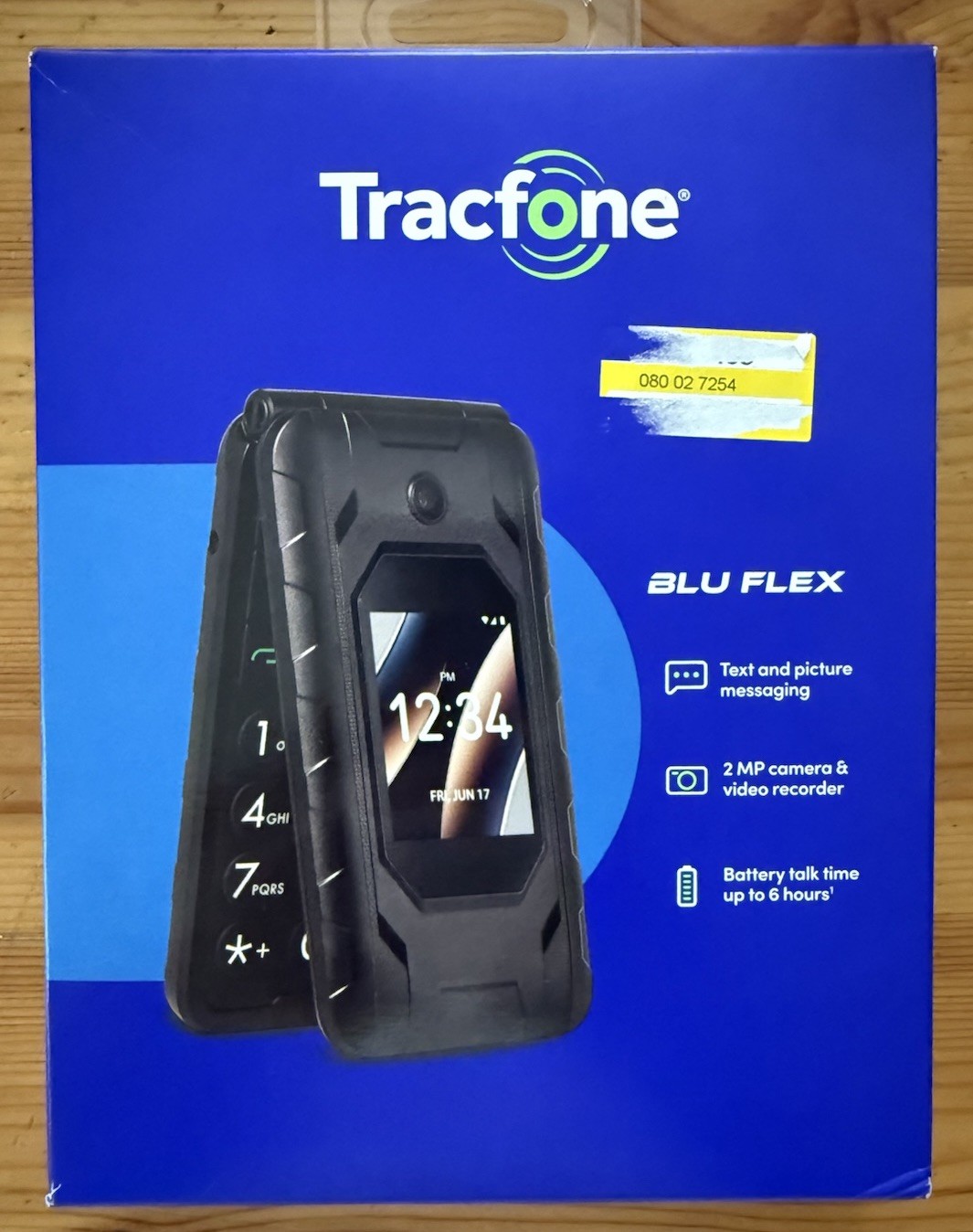 Tracfone BLU Flex 8GB, Black, Prepaid Flip Phone New Sealed