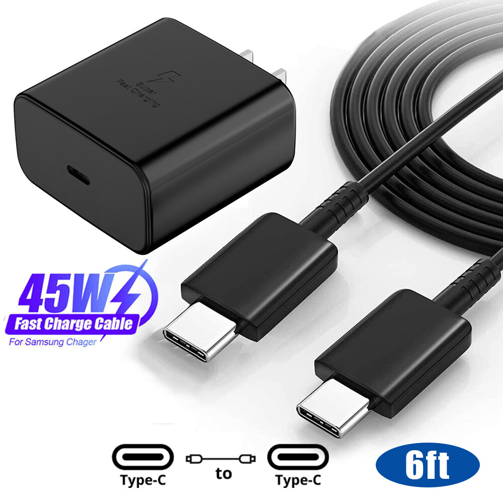 For Samsung Galaxy S20 S21 S22 PD ⚡ 45W Super Fast Wall Charger Adapter Cable US