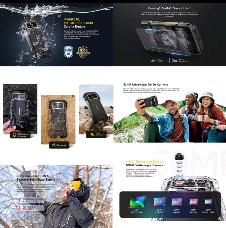 Ulefone Armor 27T PRO+ 5G Rugged Phone Thermal Imaging 24G/256G Night VN 10600mA