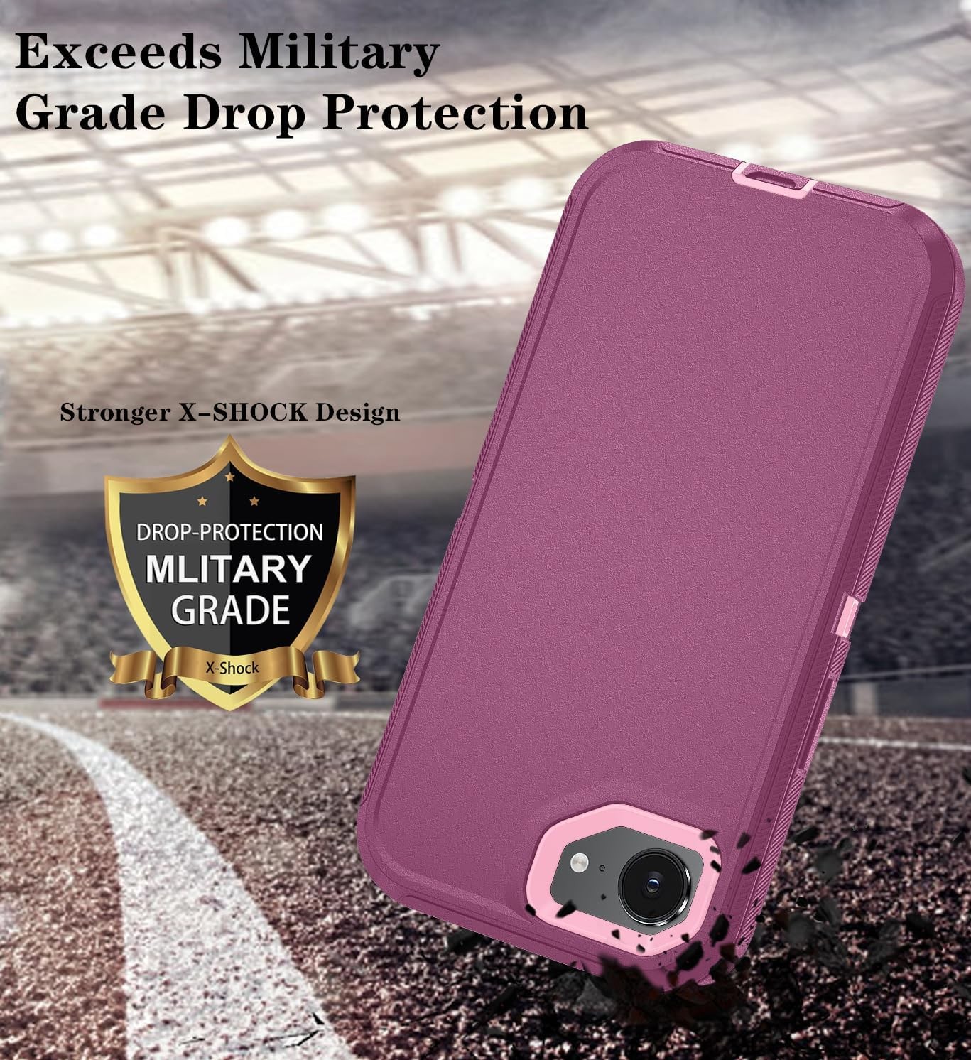 Phone Case for iPhone 16e & iPhone 17e with HD Screen Protector, Heavy Duty Cove