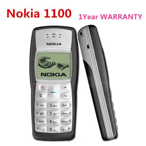 Nokia 1100 Mobile Phone Unlocked GSM900/1800MHz cheap cellphone +1 Year WARRANTY