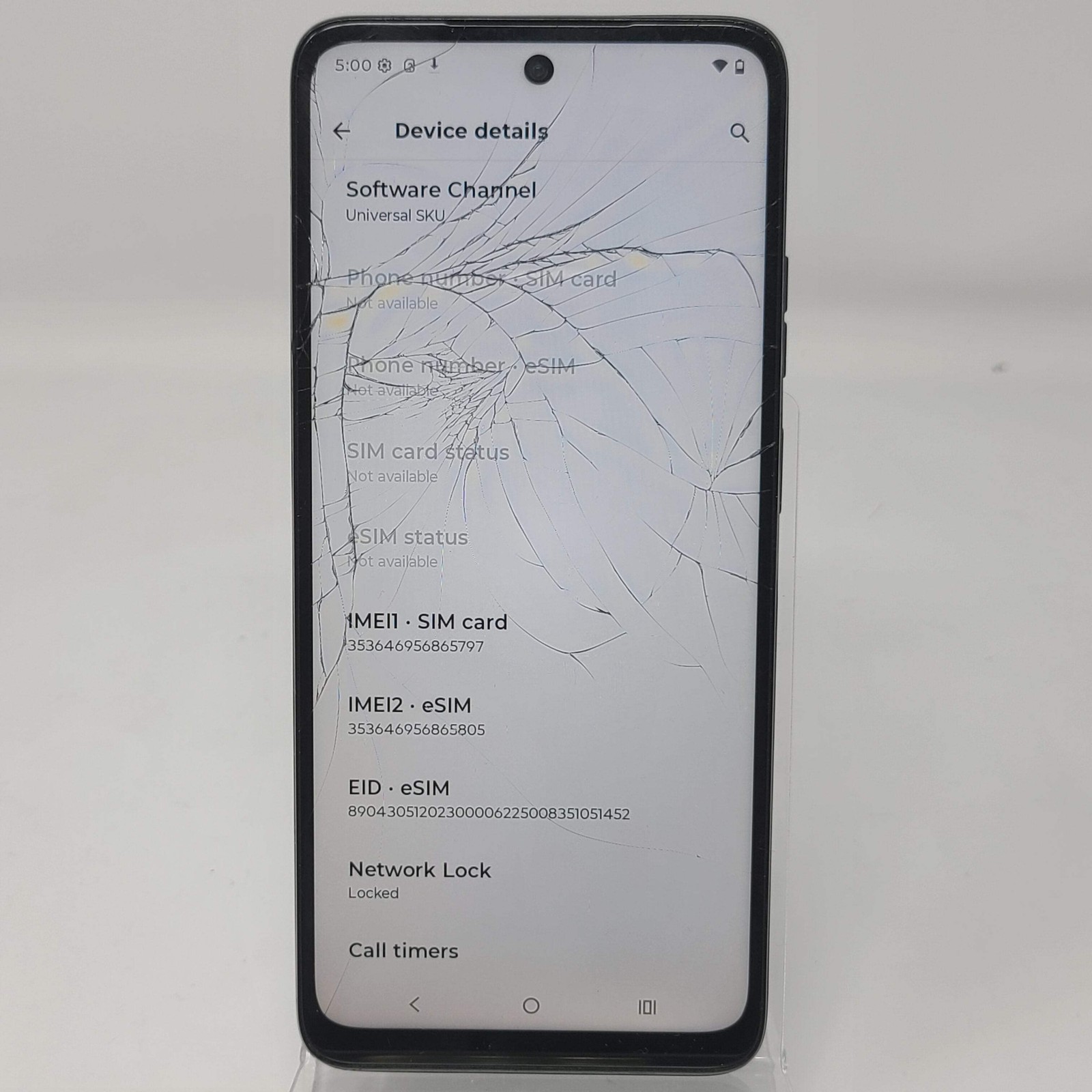 Broken Motorola Moto G (2025) XT2513-1 Black 128GB 4GB /Cracked Screen
