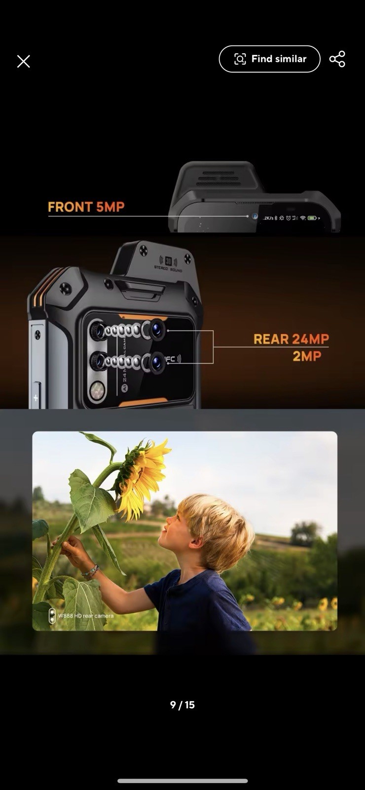 UNIWA W888 4G Smartphone Walkie Talkie 6.3 Inch FHD/HD 4GB+64GB Mobile Phones