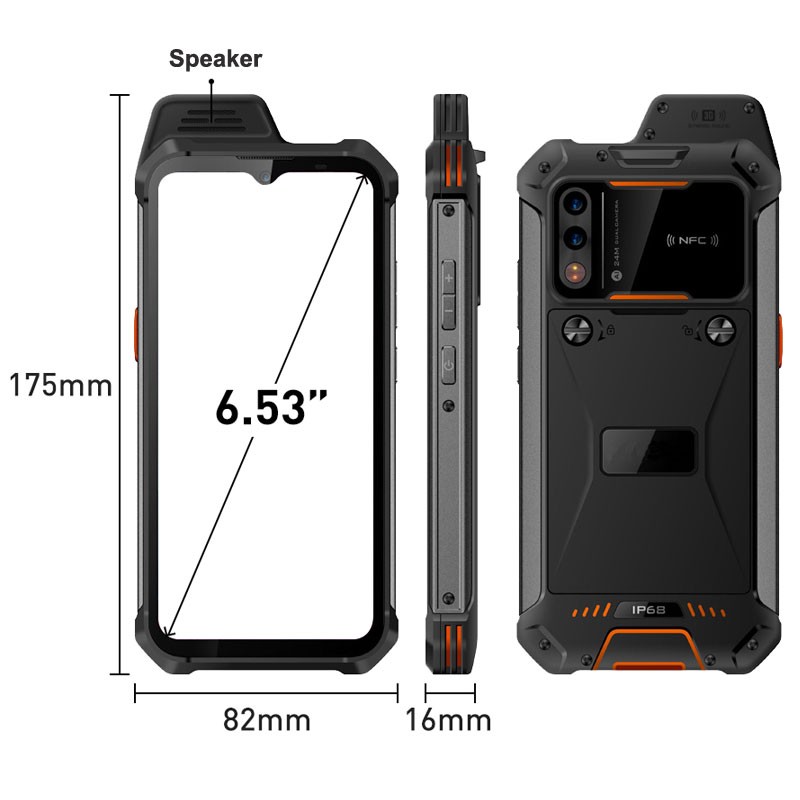 Global 4G Android Rugged Smartphone Waterproof Wireless Microphone UNIWA W888