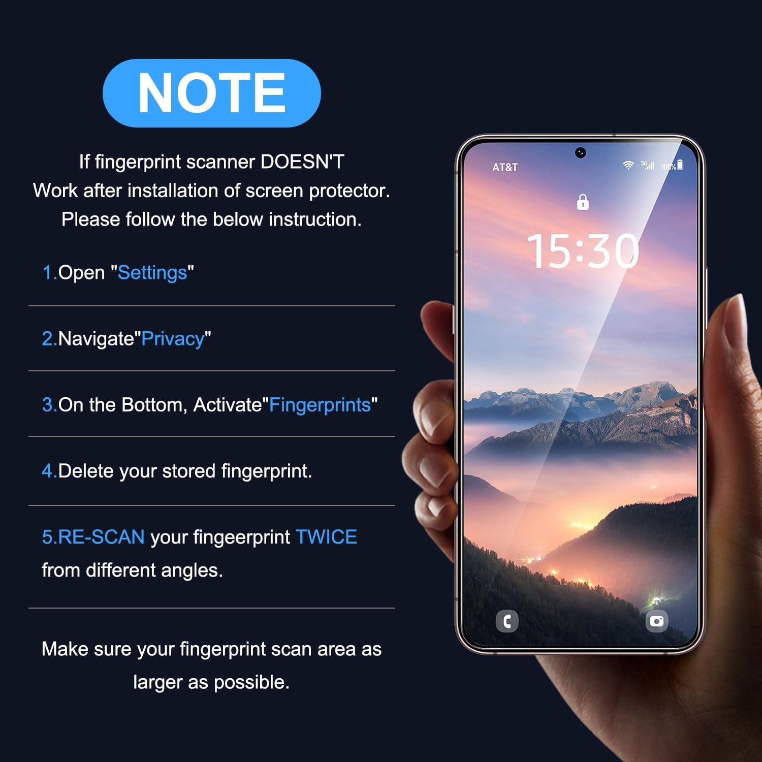 2PCS Screen Protector for Samsung Galaxy S22 Scratch-Resistant Bubble-Free
