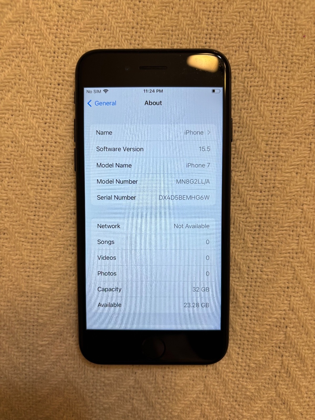 Apple iPhone 7 Tracfone 32GB Black IOS 15.8.5 Model MN8G2LL/A