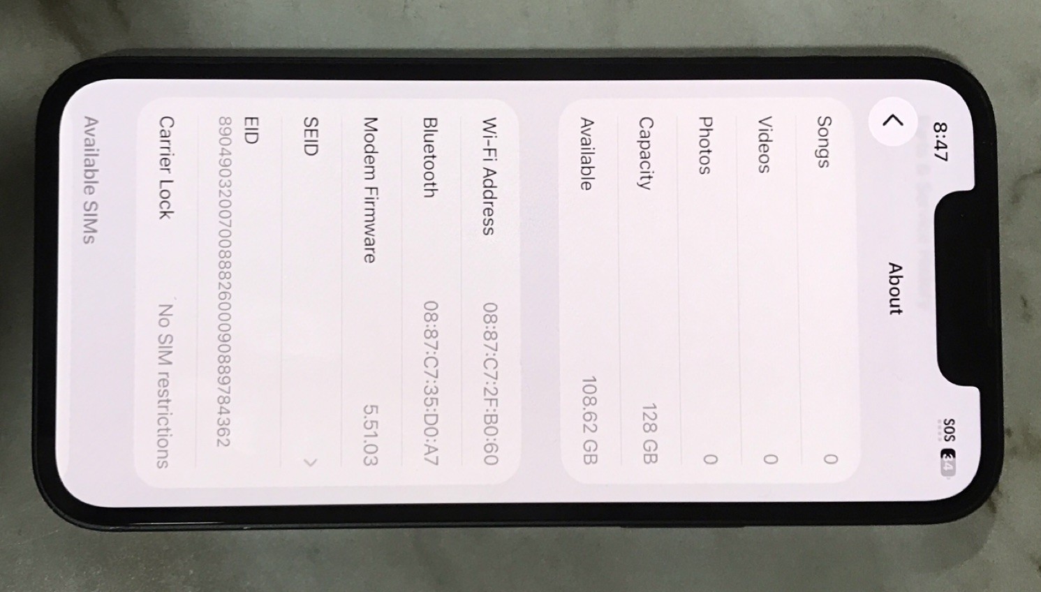 Apple iPhone 13 mini 128GB Black Factory Unlocked Bluetooth Wi-Fi MLA13J/A