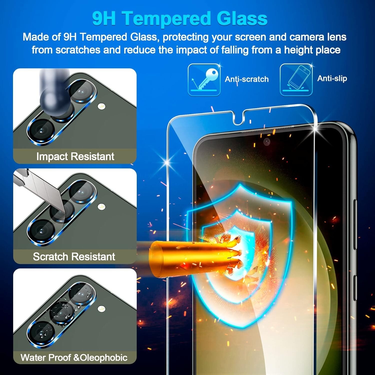 6in1 Tempered Glass Galaxy S23 for Screen and Camera Lens Protector 9H