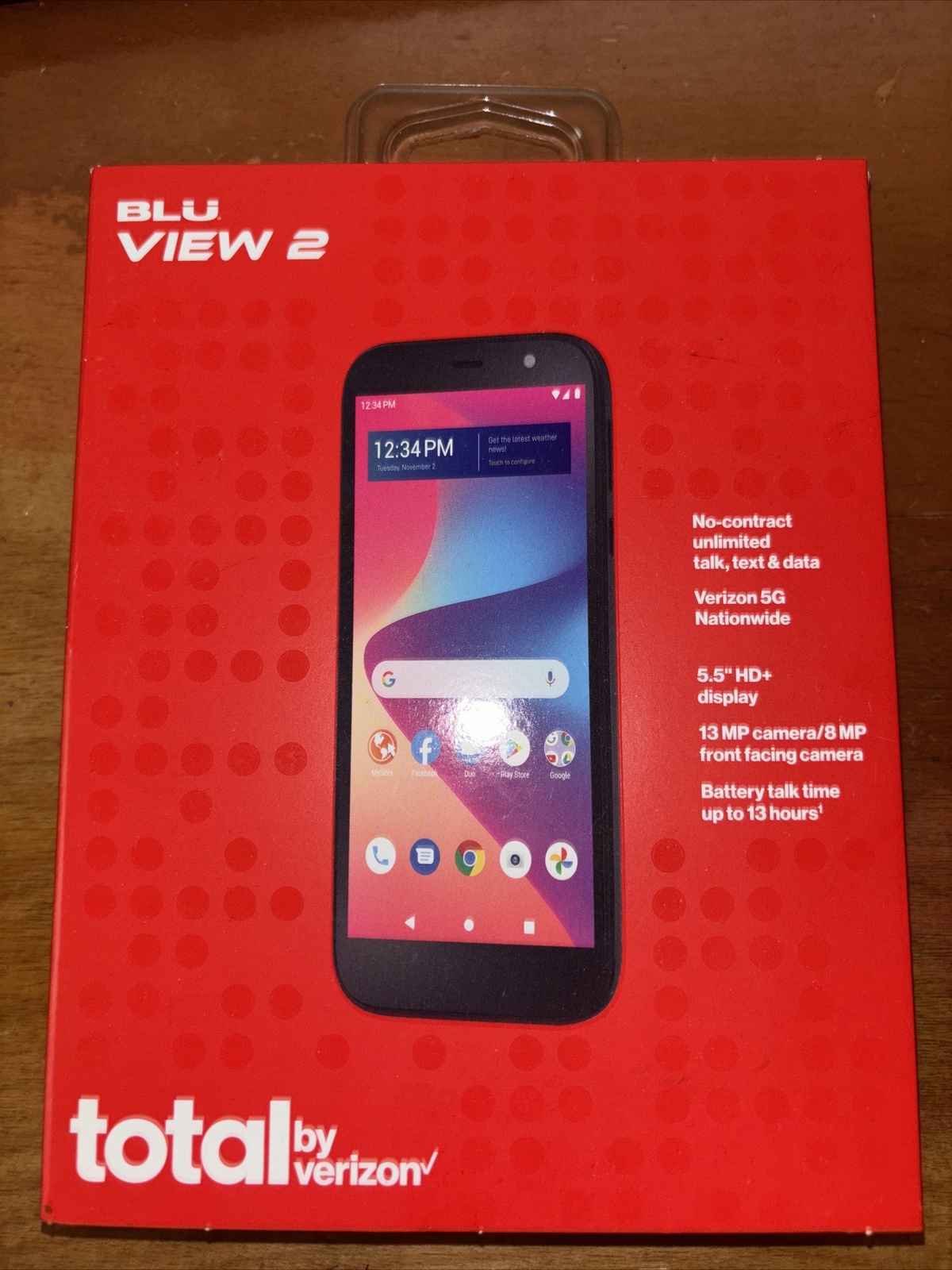 Total by Verizon BLU View 2, 32GB, Black – Prepaid Smartphone (Locked)
