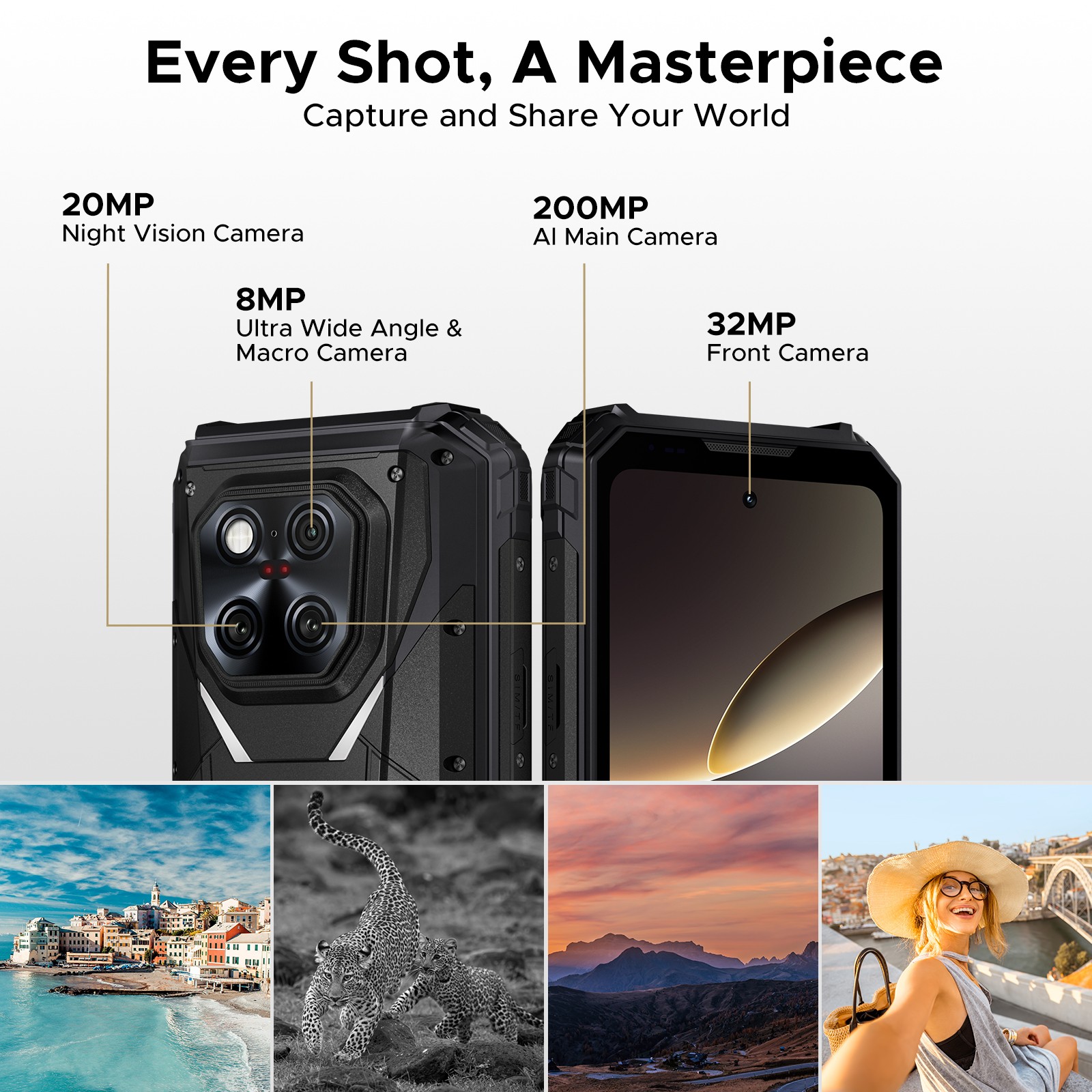 DOOGEE VMaxPlay 5G Rugged Phone with 100 Lumens Projector 36GB+512GB 20500mAh US
