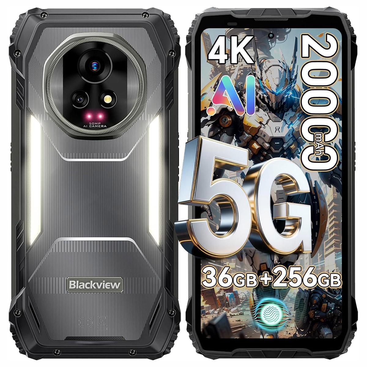 Blackview XPLORE 2 5G AI Rugged Smartphone 36GB+256GB Android 15 20000mAh NFC
