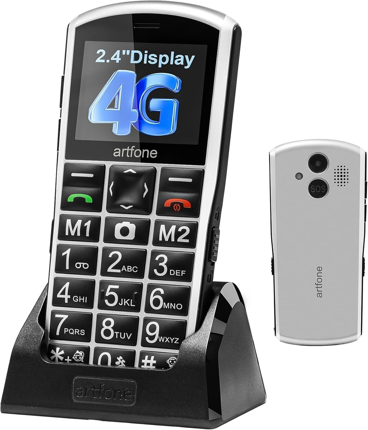 4G LTE Senior Phone – Large Buttons, SOS, 2MP Camera, Dual SIM, USB-C, 1800mAh