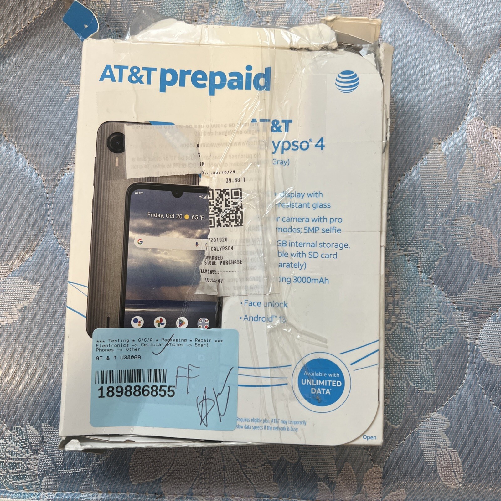 AT&T Calypso 4, 32GB, 6.1″ HD+, Vapor Gray – Prepaid Smartphone Open Box