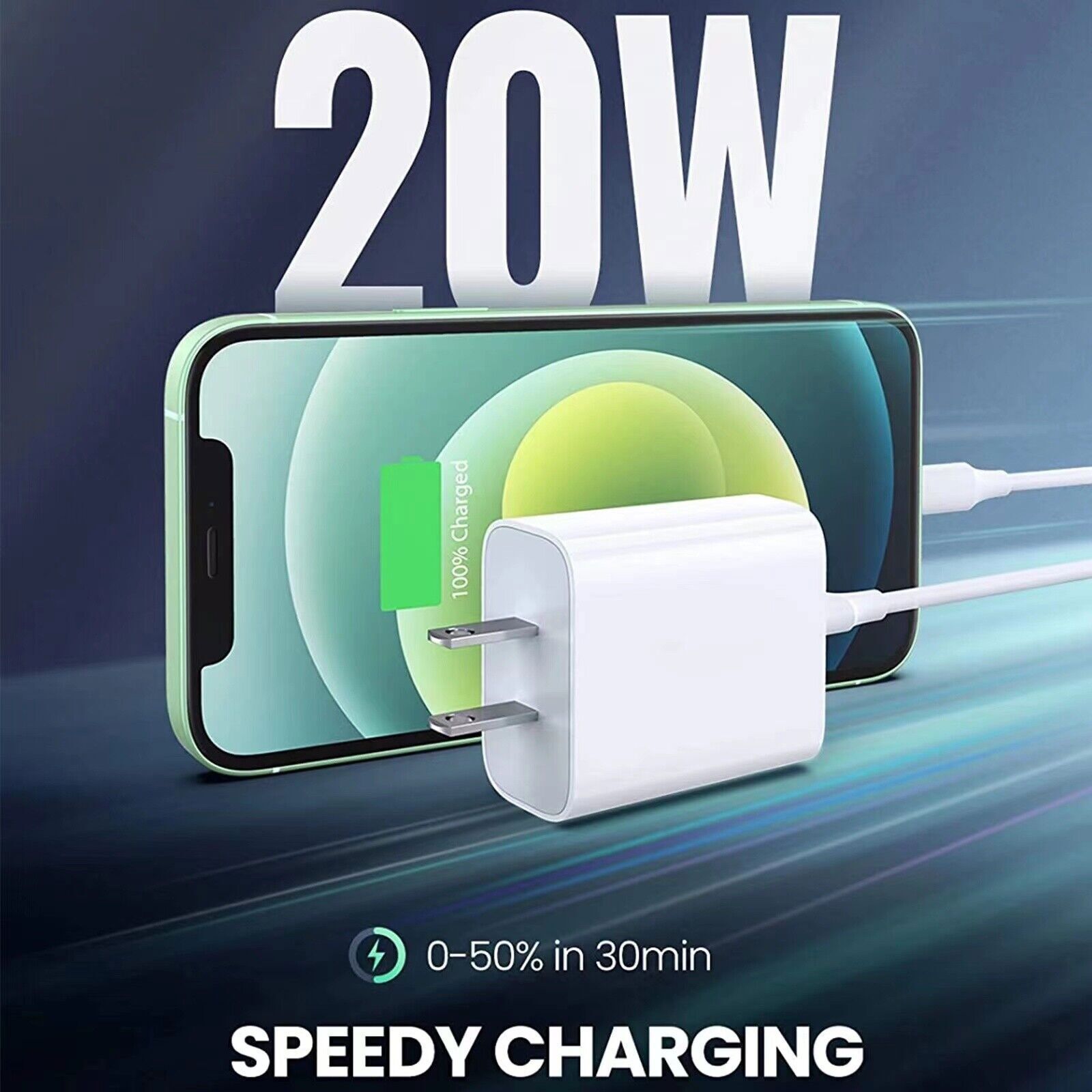 20W Fast Charger Wall Adapter + 3FT USB-C Cable For Apple iPhone 15 14 13 12 11
