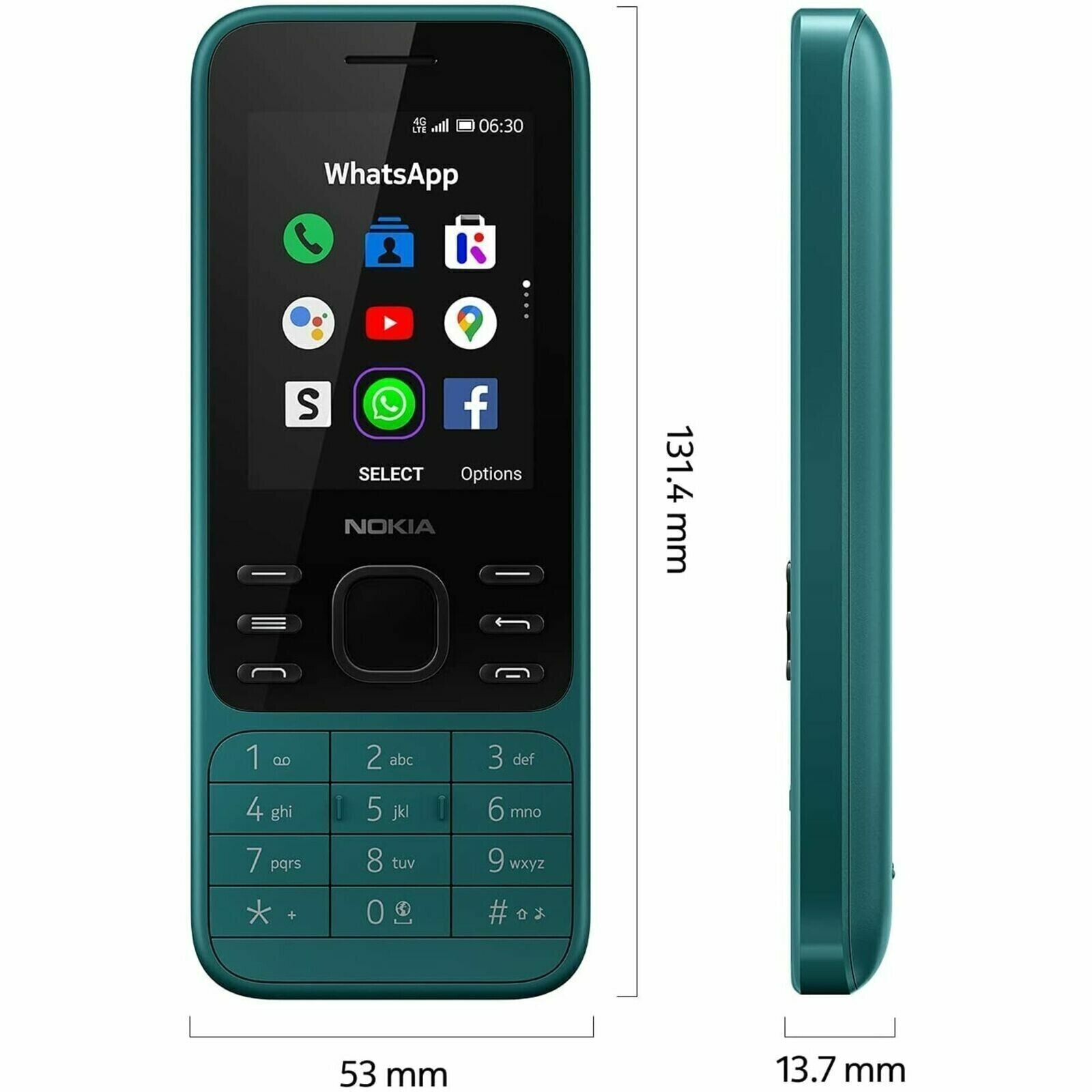 Dual SIM Nokia 6300 4G LTE WIFI Radio 2MP 0.3″ 4GB 512MB RAM Mobile Phone
