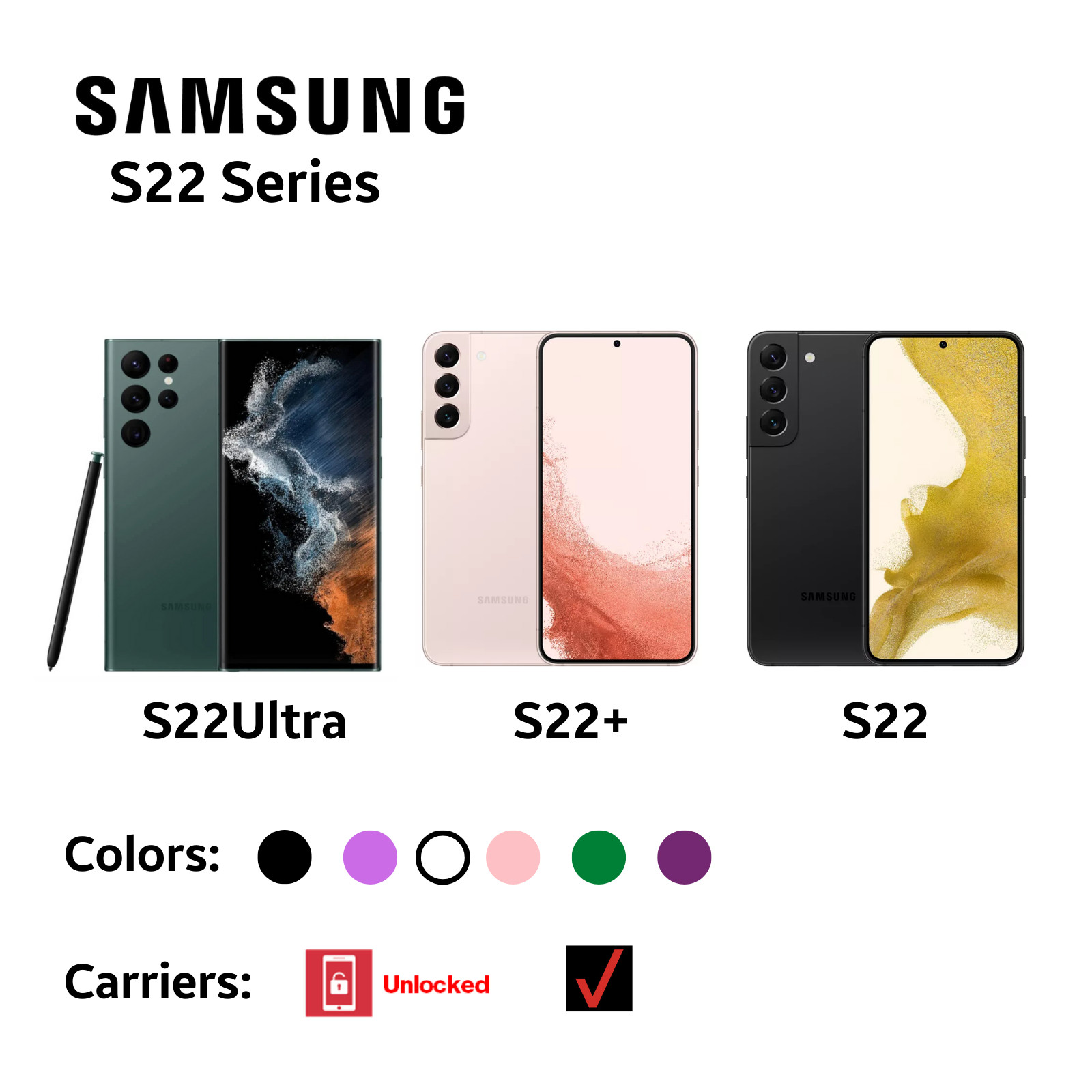 New Samsung Galaxy S23 Ultra S22 Ultra S21 Ultra S22 A53 5G Unlocked GSM CDMA