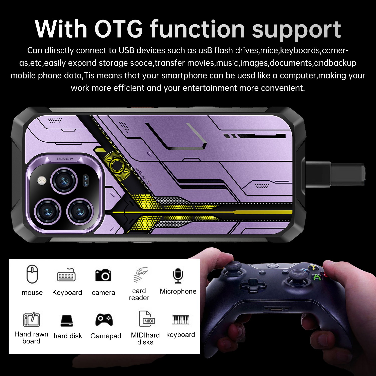 Rugged Smartphone R16 Pro MAX 12GB+256G Dual Sim 5G Unlocked Cell Phone 10000mAh