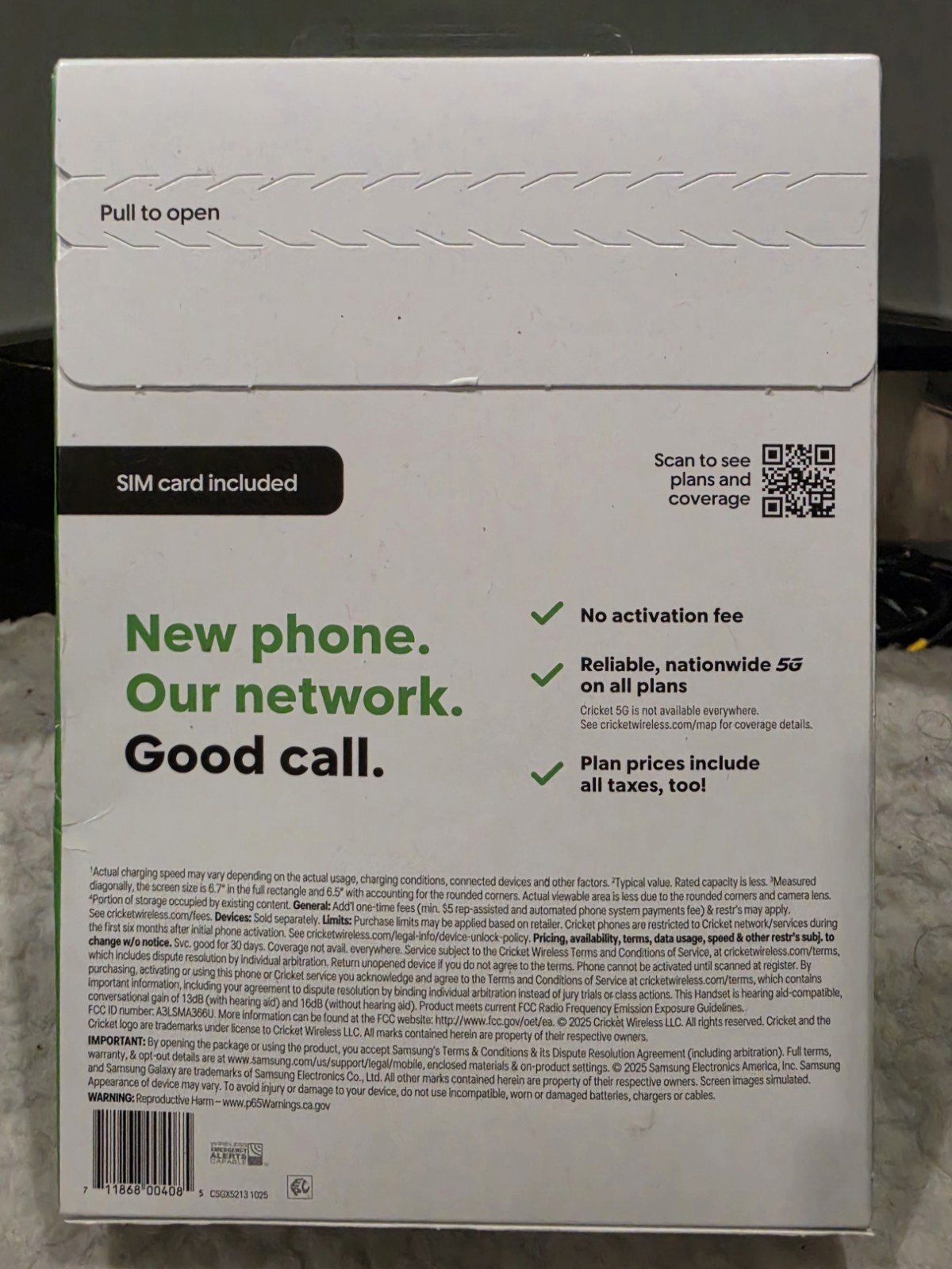 Cricket Wireless Prepaid Samsung Galaxy A36 5G 6GB RAM 128GB Black, New Sealed