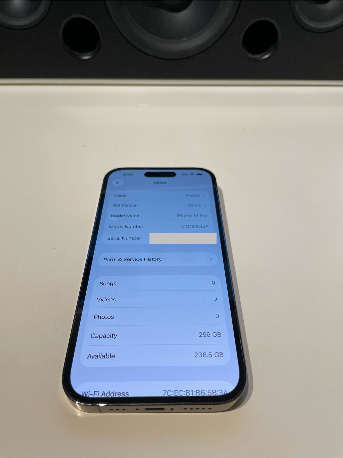 Apple iPhone 14 Pro – 256 GB – 100% Battery – Deep Purple (Unlocked)