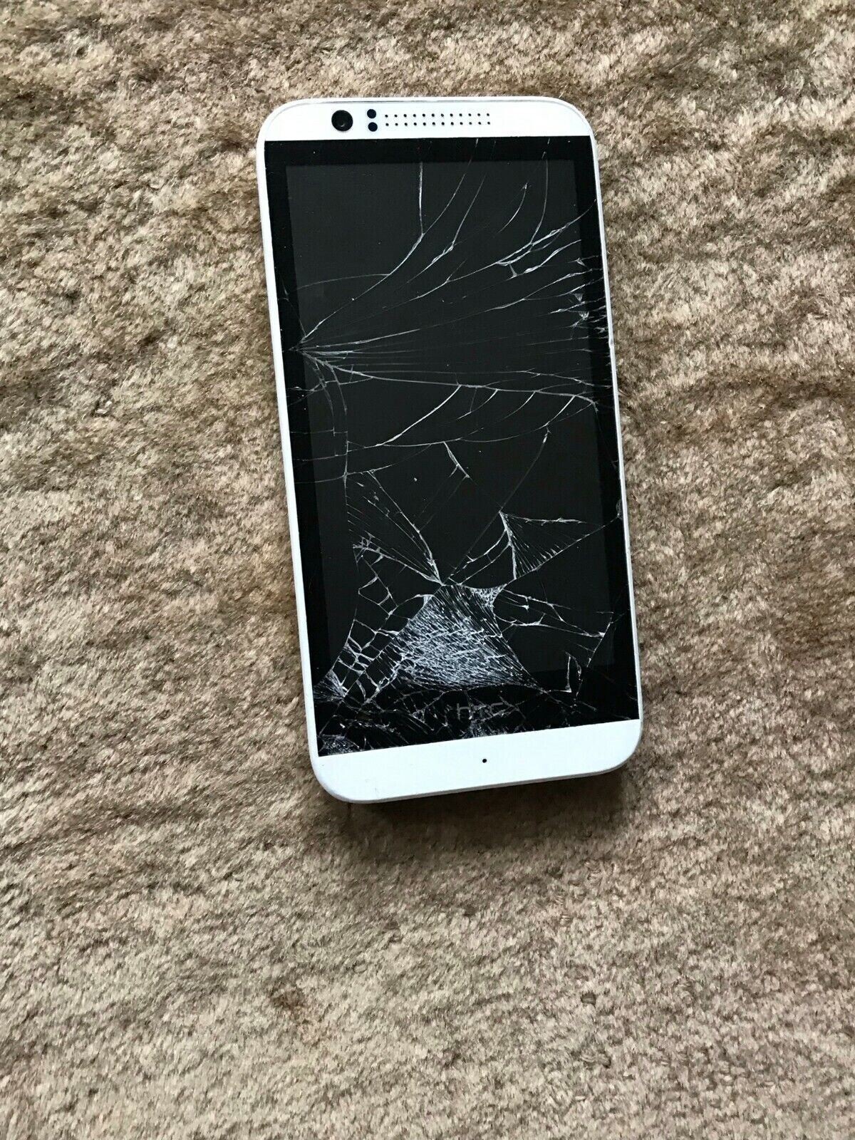 HTC Desire 510 4GB Damaged Screen, as parts, White – Boost Mobile ***READ