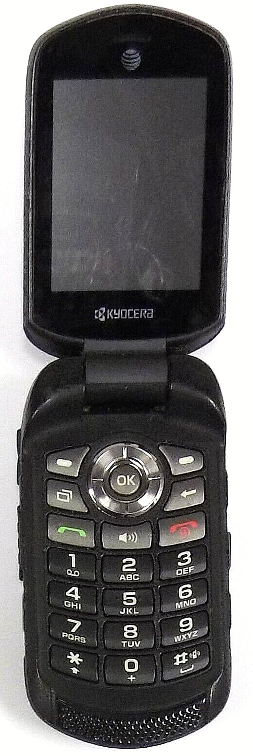 Kyocera DuraXE E4710 – Black and Gray ( AT&T ) 4G LTE Flip Smartphone – Bundled