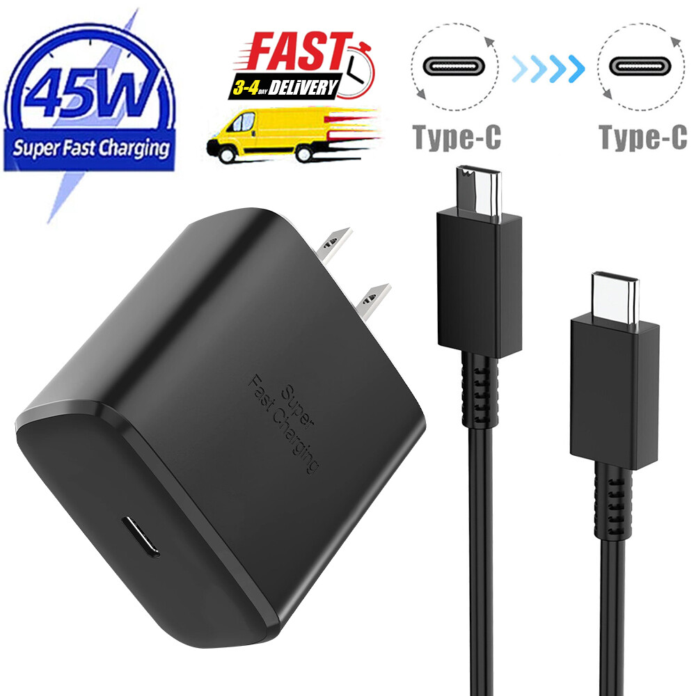 ⚡45W PD Wall Charger Usb-C 6FT Fast charging for Samsung Galaxy S23 S22 S21 S20+