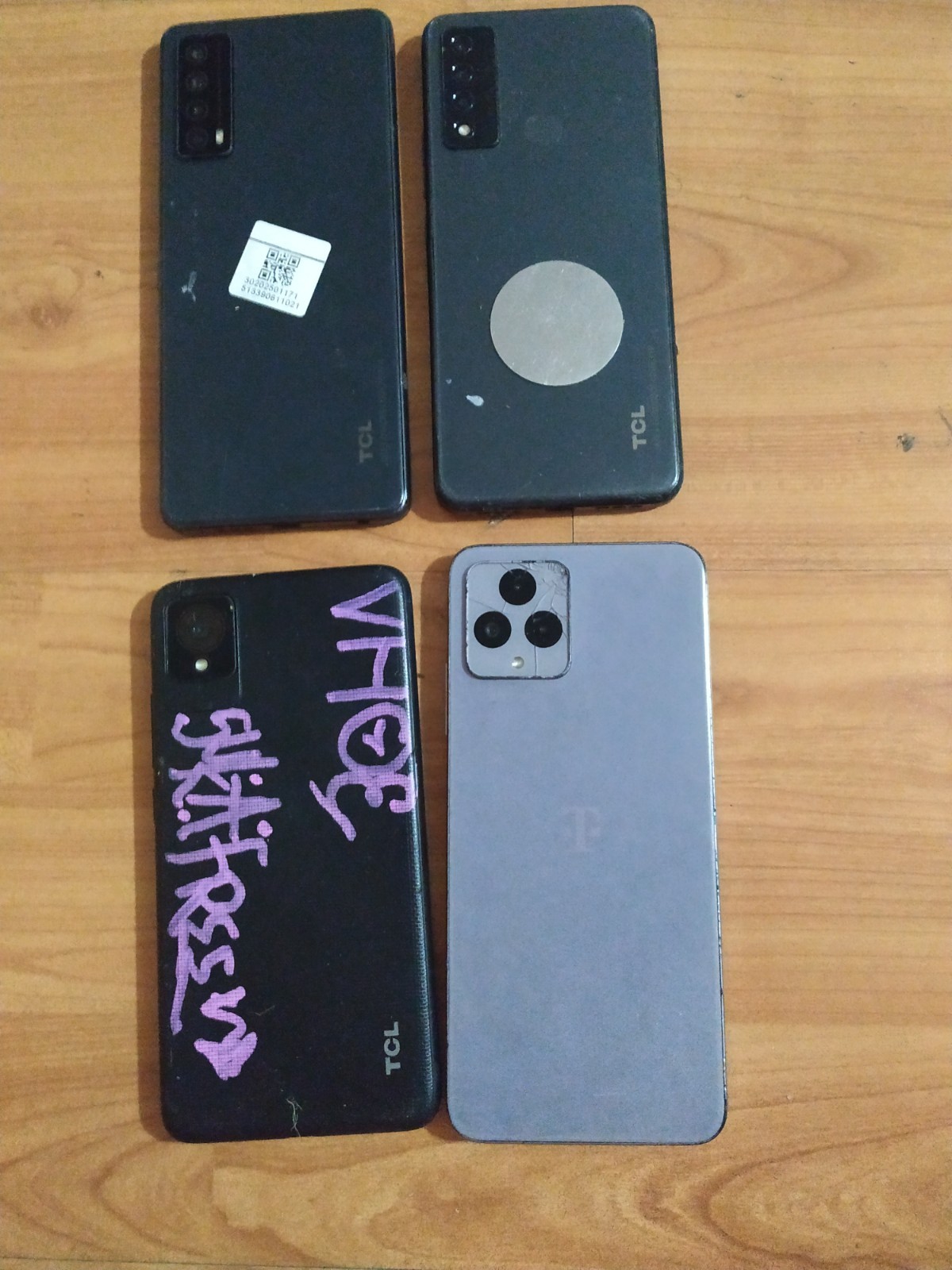 Lot of 4 Mixed model T-Mobile TCL Smartphone For part