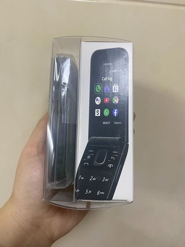 Nokia 2720 Flip 4GB Black/Gray/Red (Unlocked) Bluetooth Big Buttons Cellphone