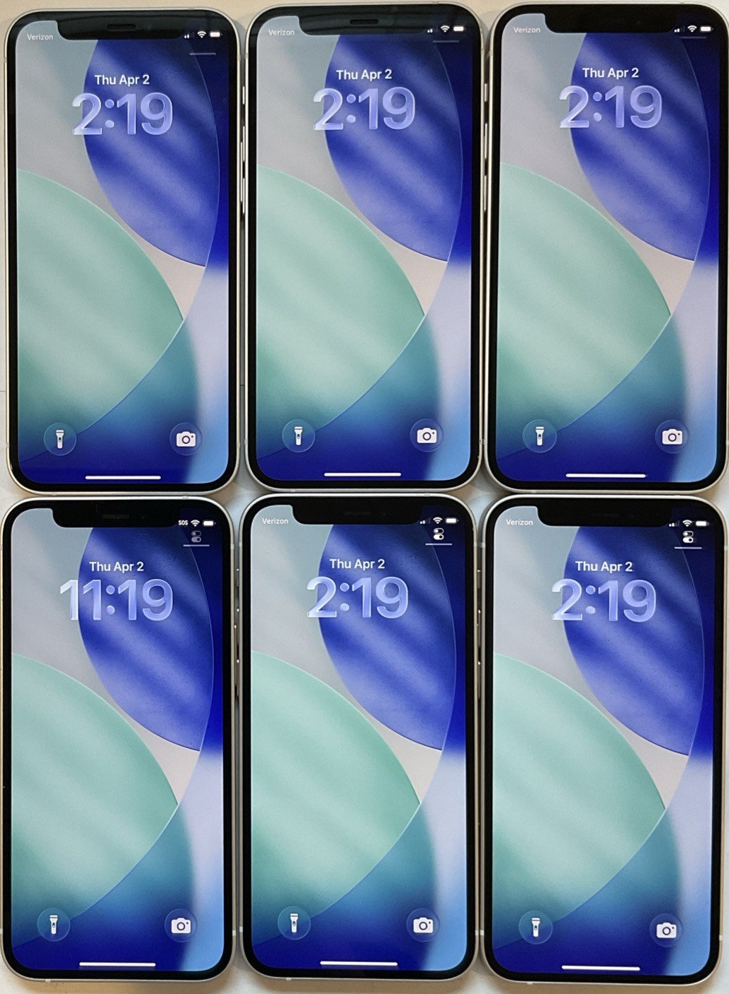 LOT OF SIX TESTED USED WHITE GSM UNLOCKED iPhone 12 MINI, 64GB A2176 MG6H3LL/A