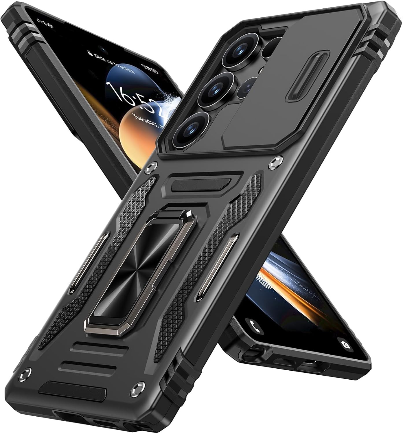For Samsung Galaxy S25 Ultra Armor Phone Case with Camera Cover Military Grade